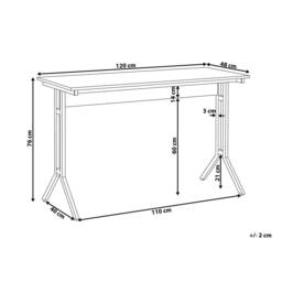 Wyld and Coco 120 x 48 cm Modern Industrial Desk Taupe Wood Top in Brown - thumbnail 4