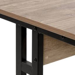 Wyld and Coco 120 x 48 cm Modern Industrial Desk Taupe Wood Top in Brown - thumbnail 6