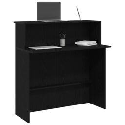 Berkfield Home Reception Desk Black 100x50x103.5 cm Engineered Wood - thumbnail 1