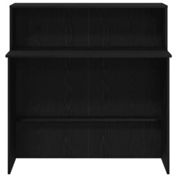 Berkfield Home Reception Desk Black 100x50x103.5 cm Engineered Wood - thumbnail 5