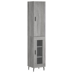 Berkfield Home Highboard Grey Sonoma 34.5x34x180 cm Engineered Wood - thumbnail 2