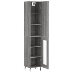 Berkfield Home Highboard Grey Sonoma 34.5x34x180 cm Engineered Wood - thumbnail 4