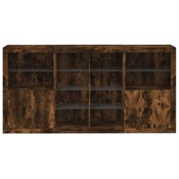 Berkfield Home Sideboard with LED Lights Smoked Oak 202x37x100 cm in Brown - Size: 202 x 37 x 100 cm - thumbnail 6