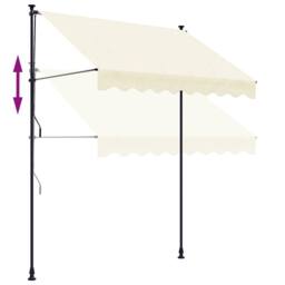 Berkfield Home Retractable Awning Cream 250x150 cm Fabric & Steel - thumbnail 7