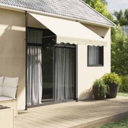 Berkfield Home Retractable Awning Cream 250x150 cm Fabric & Steel - thumbnail 2