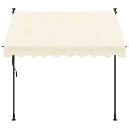 Berkfield Home Retractable Awning Cream 250x150 cm Fabric & Steel - thumbnail 1