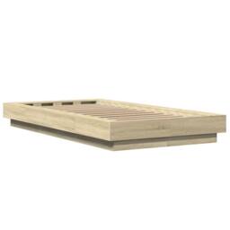 Berkfield Home Bed Frame with LED Lights without Mattress Sonoma Oak 100x200cm in Light Tan - Size: 100x200 cm - thumbnail 7