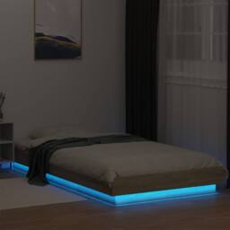 Berkfield Home Bed Frame with LED Lights without Mattress Sonoma Oak 100x200cm in Light Tan - Size: 100x200 cm - thumbnail 4