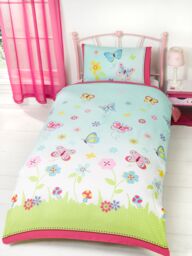Rapport Home Butterfly Garden Duvet Cover Set with Pillowcase in Green - Size: Double - thumbnail 1