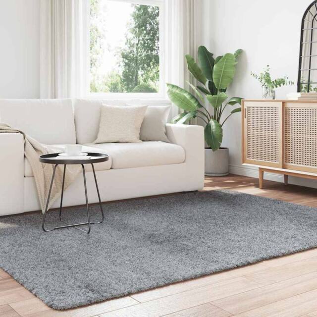 Berkfield Home Shaggy Rug High Pile NAVARRA Light Grey 160x230 cm Polyester - Size: Medium - image 1