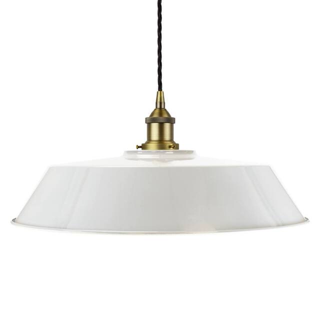 SE Home Pale Grey Large Chancery Pendant Light - Matt Antique Brass - image 1