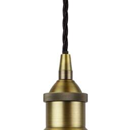 SE Home Pale Grey Large Chancery Pendant Light - Matt Antique Brass - thumbnail 3