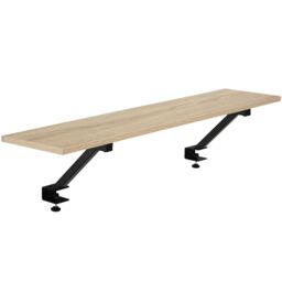 tectake Desk Melrose - Corner Desk With A Movable Monitor Stand in Light Oak - thumbnail 9