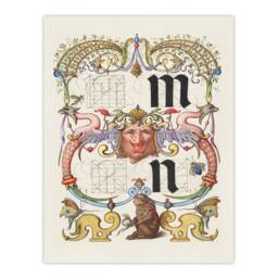 Artery8 Model Book of Calligraphy Framed Wall Art Pictorial Letter Guide M & N in White - Size: A4 - thumbnail 3