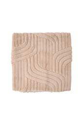 Living and Home 3D Wave Textured Plush Throw Pillow Cover in Light Brown - thumbnail 5