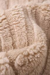 Living and Home 3D Wave Textured Plush Throw Pillow Cover in Light Brown - thumbnail 7
