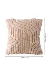 Living and Home 3D Wave Textured Plush Throw Pillow Cover in Light Brown - thumbnail 8