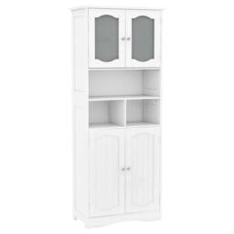 VOGREX White Narrow Bathroom Storage Cabinet