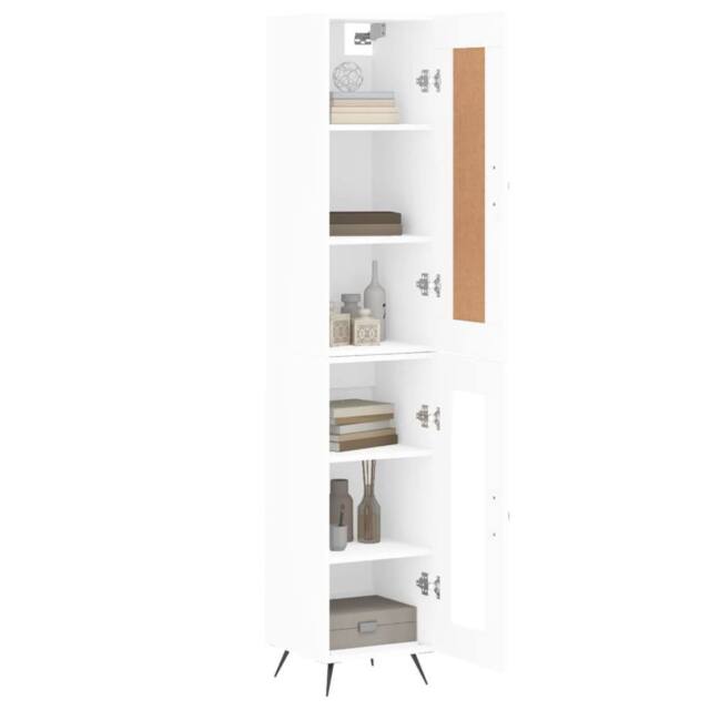 Berkfield Home Highboard White 34.5x34x180 cm Engineered Wood - image 1