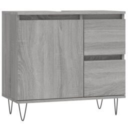 Berkfield Home Bathroom Cabinet Grey Sonoma 65x33x60 cm Engineered Wood - Size: 65 x 33 x 60 cm - thumbnail 2