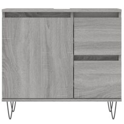 Berkfield Home Bathroom Cabinet Grey Sonoma 65x33x60 cm Engineered Wood - Size: 65 x 33 x 60 cm - thumbnail 5