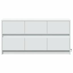 Berkfield Home TV Cabinet with LED White 100x34x50 cm Engineered Wood - Size: 100 x 34 x 50 cm - thumbnail 6