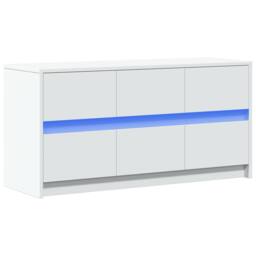 Berkfield Home TV Cabinet with LED White 100x34x50 cm Engineered Wood - Size: 100 x 34 x 50 cm - thumbnail 3