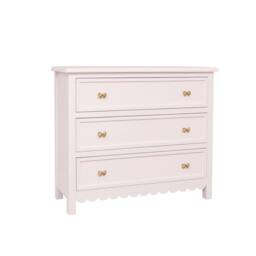 Melody Maison Large Scalloped 3 Drawer Chest Of Drawers - Staunton Pink Range in Baby Pink - thumbnail 1