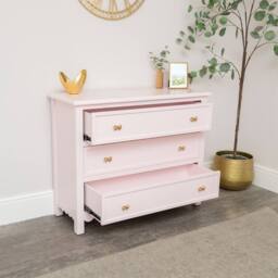 Melody Maison Large Scalloped 3 Drawer Chest Of Drawers - Staunton Pink Range in Baby Pink - thumbnail 6