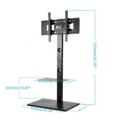 Havendro Floor TV Stand with Mount 2 Shelves for 32 - 65 Inch in Black - thumbnail 2