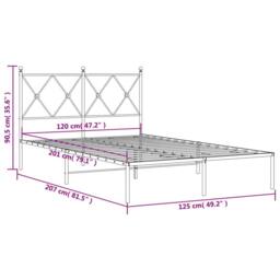 Berkfield Home Metal Bed Frame without Mattress with Headboard White 120x200cm - Size: Small Double - thumbnail 8