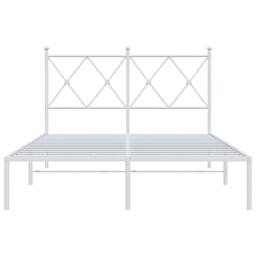 Berkfield Home Metal Bed Frame without Mattress with Headboard White 120x200cm - Size: Small Double - thumbnail 4