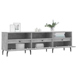 Berkfield Home TV Cabinet Concrete Grey 150x30x44.5 cm Engineered Wood - thumbnail 4