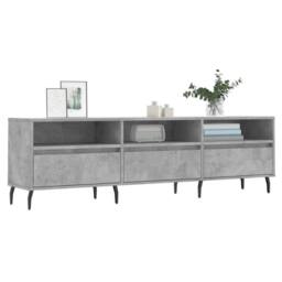 Berkfield Home TV Cabinet Concrete Grey 150x30x44.5 cm Engineered Wood - thumbnail 3