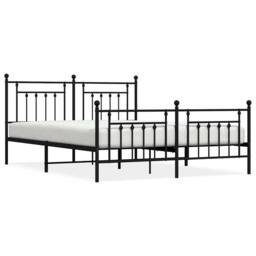 Berkfield Home Metal Bed Frame with Headboard & Footboard Black 183x213 cm - thumbnail 3