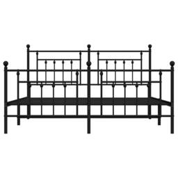 Berkfield Home Metal Bed Frame with Headboard & Footboard Black 183x213 cm - thumbnail 6
