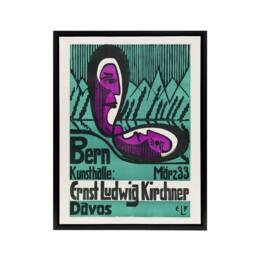 "Artery8 Retrospective Exhibition Poster Kirchner Black Framed Canvas Wall Art in Blue - Size: W12"" x H16""" - thumbnail 1