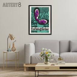 "Artery8 Retrospective Exhibition Poster Kirchner Black Framed Canvas Wall Art in Blue - Size: W12"" x H16""" - thumbnail 3