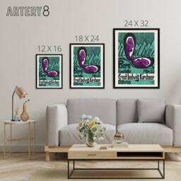 "Artery8 Retrospective Exhibition Poster Kirchner Black Framed Canvas Wall Art in Blue - Size: W12"" x H16""" - thumbnail 4