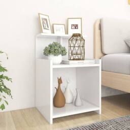Berkfield Home Bed Cabinet White 40x35x60 cm Engineered Wood - Size: 40 x 35 x 60 cm - thumbnail 2