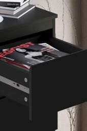 FWStyle 4 Drawer Matt Chest Of Drawers Bedroom Storage Tall Slim Space Saving in Black - thumbnail 3