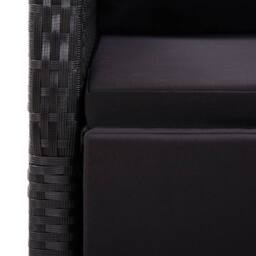 Berkfield Home 7 Piece Garden Dining Set with Cushions Black Poly Rattan - thumbnail 5