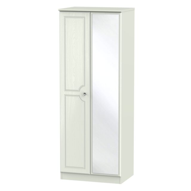 Ready Assembled 2 U Hilton Tall 2 Door Mirrored Wardrobe (Ready Assembled) in Taupe