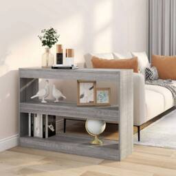 Berkfield Home Book Cabinet/Room Divider Grey Sonoma 100x30x72 cm - Size: 100 x 30 x 72 cm - thumbnail 2