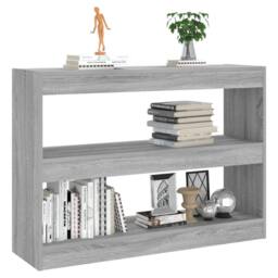 Berkfield Home Book Cabinet/Room Divider Grey Sonoma 100x30x72 cm - Size: 100 x 30 x 72 cm - thumbnail 5