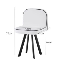 Comfy Living Ltd White 150cm Square Dining Table Set with 6 White Chairs - thumbnail 4
