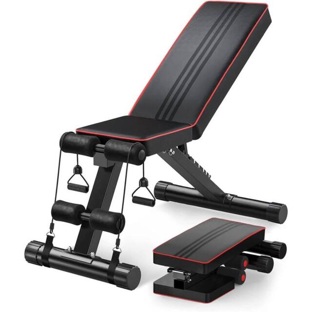 NESTLUNE Foldable Weight Bench Adjustable Strength Training FullBody in Black - Size: 0-18 m - image 1
