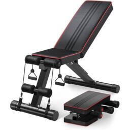 NESTLUNE Foldable Weight Bench Adjustable Strength Training FullBody in Black - Size: 0-18 m - thumbnail 1