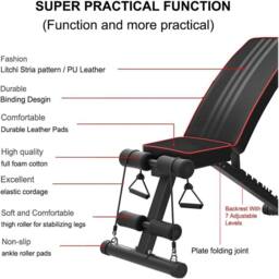 NESTLUNE Foldable Weight Bench Adjustable Strength Training FullBody in Black - Size: 0-18 m - thumbnail 6