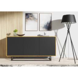 Creative Furniture Halo Loft Sideboard 160cm - Dark Oak & Black - thumbnail 2